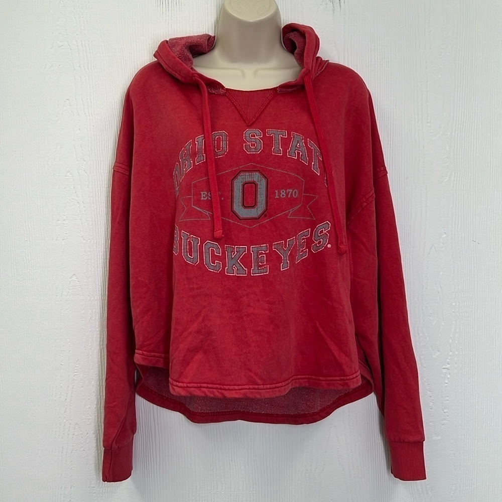 Colosseum - Ohio State Buckeyes Graphic Red Hooded Sweatshirt Size Medium